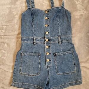 Free People jean romper